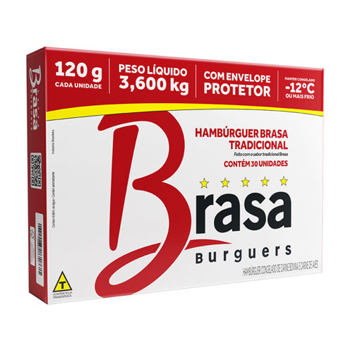 HAMBURGUER BRASA TRADICINAL 120GX30U CONGELADOS