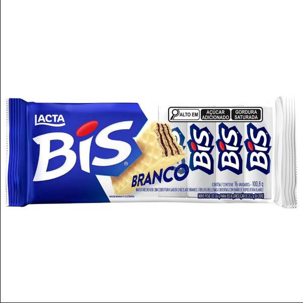 CHOC BIS LACTA BRANCO 100,8G C/16-DOCERIA